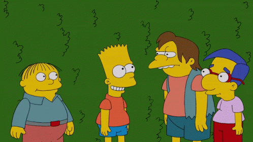 Dave's Not Here Man Bart Simpson With Friends GIF