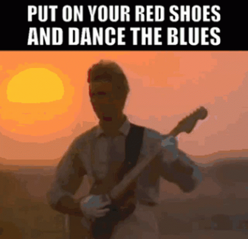 David Bowie Put Red Shoes On GIF