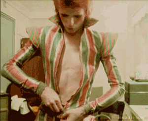 David Bowie Zipping Outfit GIF