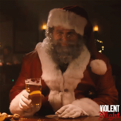 David Harbour Drunk Santa On Violent Night GIF