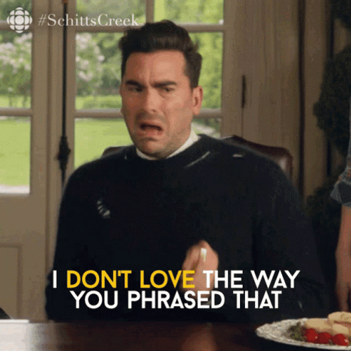 David Rose Annoyed Reaction Schitts Creek GIF