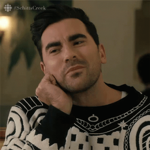 David Rose Schitts Creek Doubtful Reaction GIF