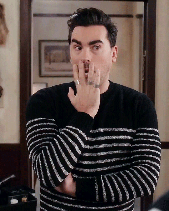 David Rose Shock Covers Mouth GIF