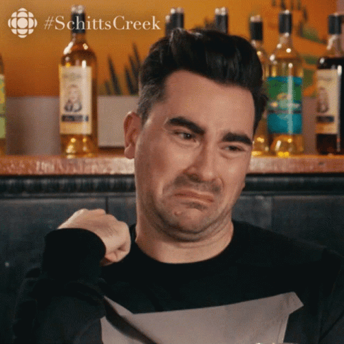 David Rose Sickened Response Schitts Creek GIF