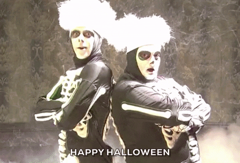 David S Pumpkins Back Up Dancers Happy Halloween GIF