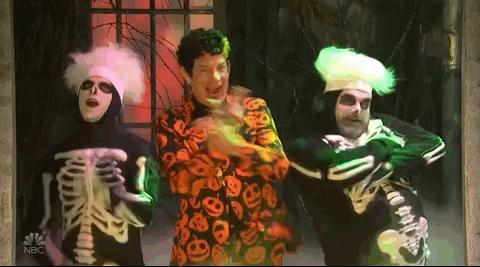David S Pumpkins Points Back Up Dancer GIF