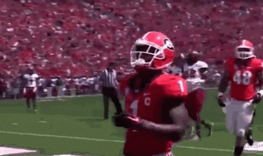 Dawgs Football Player Sony Michel Raising His Hands GIF