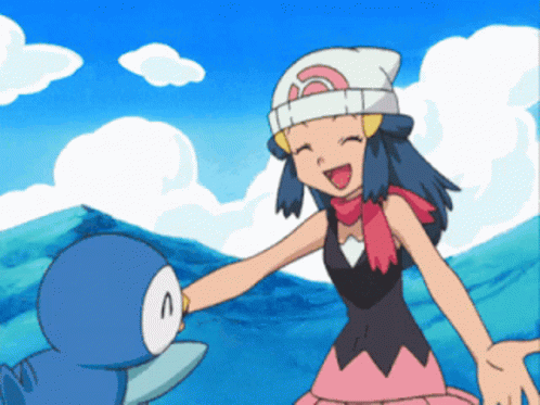 Dawn And Piplup Hugging GIF