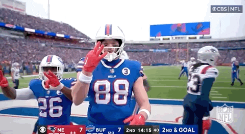 Dawson Knox Heart Hand After Touchdown GIF
