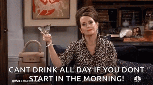 Day Drinking Cheers Megan Mullally GIF