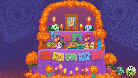 Day Of The Dead Altar With Decorations GIF