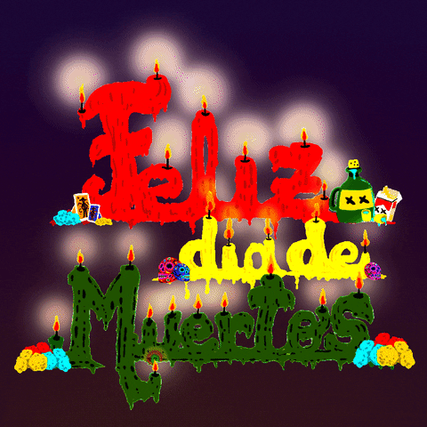Day Of The Dead Candles Text Animation GIF