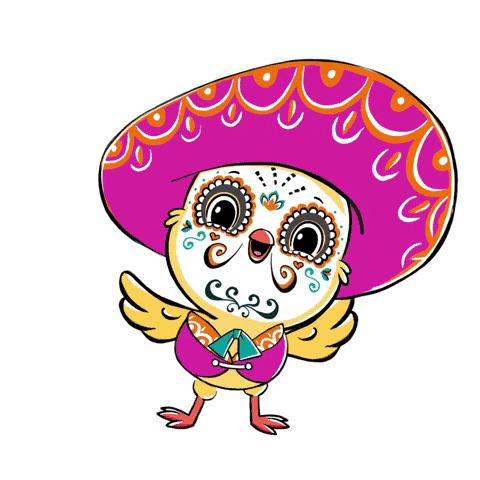 Day Of The Dead Cute Bird GIF