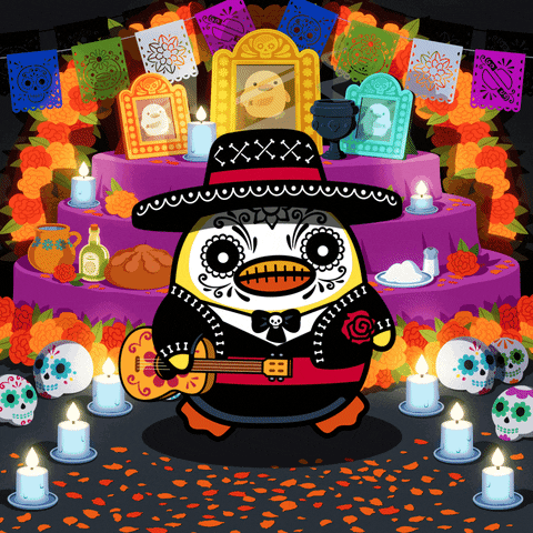 Day Of The Dead Duck In Mariachi Costume GIF