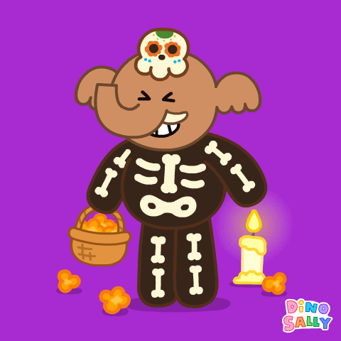 Day Of The Dead Elephant In Skeleton Costume GIF