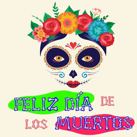 Day Of The Dead Female Face With Paint GIF