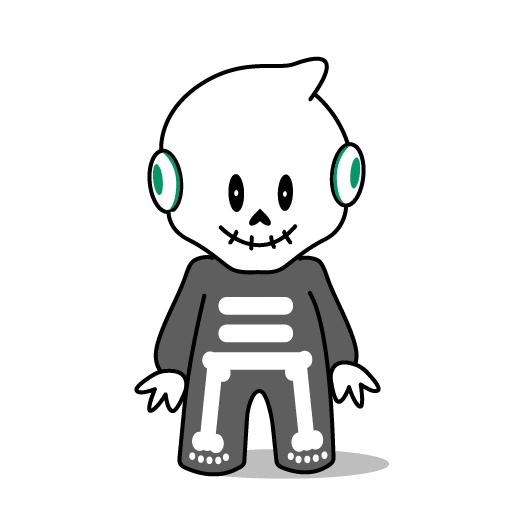 Day Of The Dead Ollie In Skeleton Costume GIF