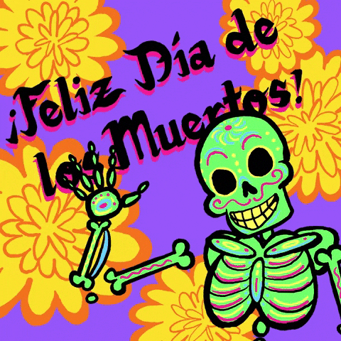Day Of The Dead Skeleton Waving GIF