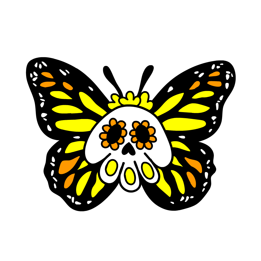 Day Of The Dead Skeleton With Butterfly Wings GIF