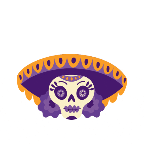 Day Of The Dead Skeleton With Hat GIF