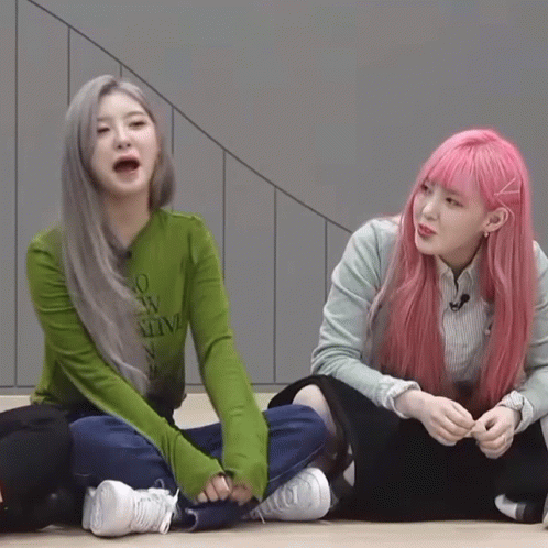 Dayeon And Chaehyun Burst Into Laughter Ahhhh Meme GIF