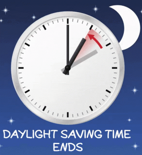 Daylight Savings Time Ends Sunday Clock GIF