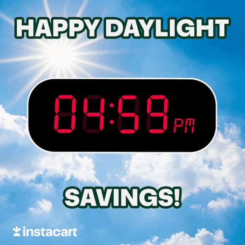 Daylight Savings Timer Digital Clock GIF