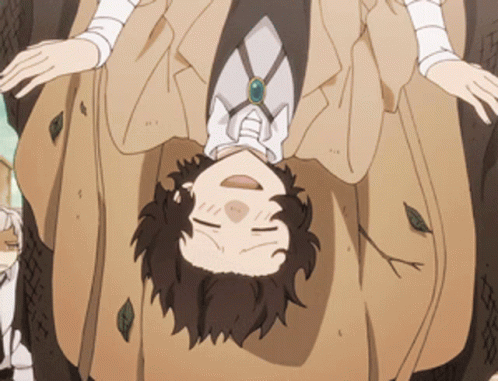 Dazai Anime Happily Speaking Upside Down GIF