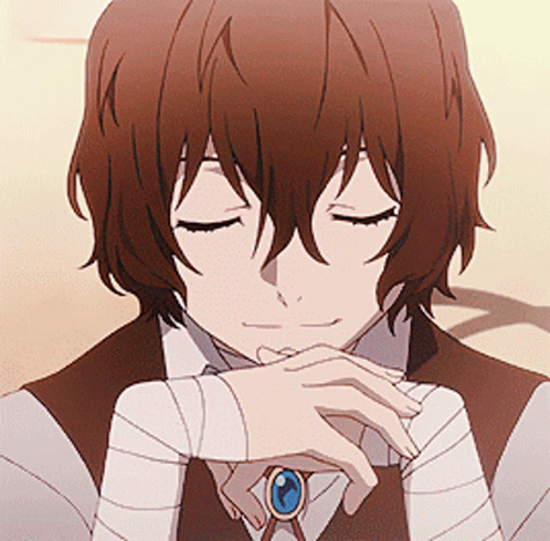 Dazai Anime Speaking With Eyes Closed GIF