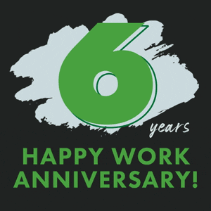 Dazzling Happy Work Anniversary 6 Years GIF