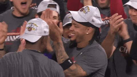 Dbacks Player High Five And Then Hug Each Other GIF