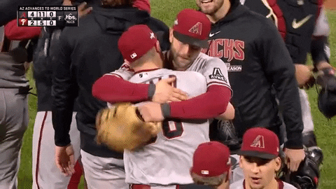 Dbacks Players Hugging And Patting Their Back GIF