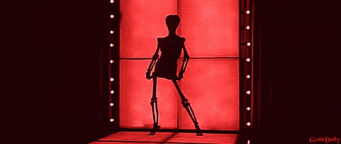 Skeleton Dancing In Red Background GIF