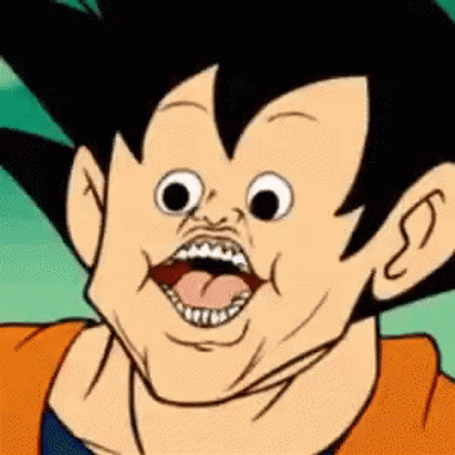 Dbz Goku Comical Face Expression GIF
