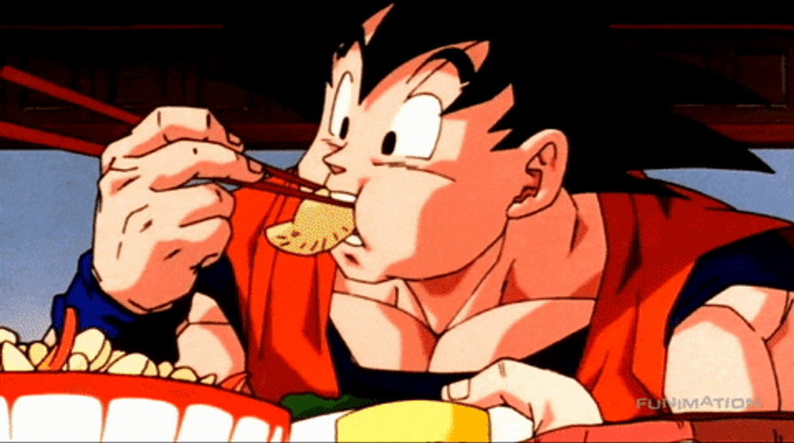 Dbz Goku Hungry Eating GIF
