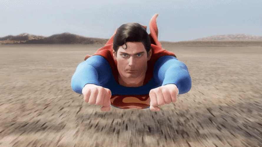 Dc Superhero Character Superman Flying Fast GIF