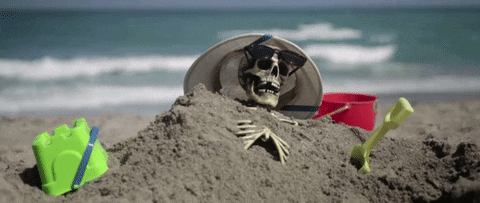 Dead Skeleton In The Beach GIF