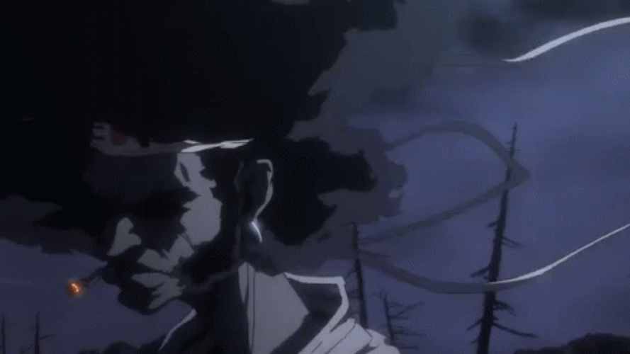 Dead Trees Behind Afro Samurai GIF