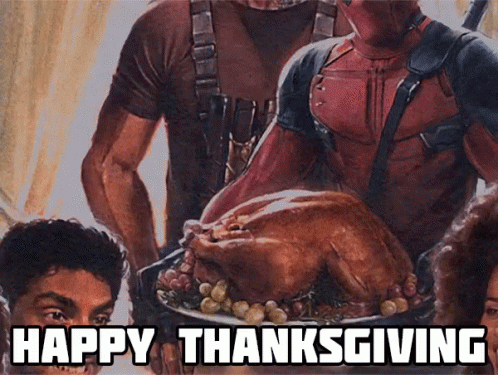 Deadpool Animated Happy Thanksgiving GIF
