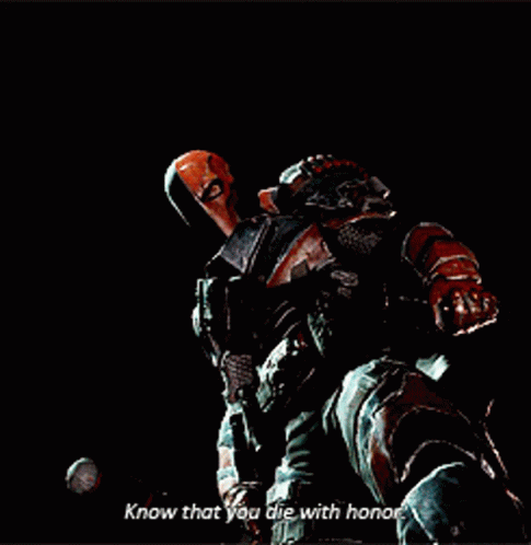Deadpool Is Holding A Sword And Says Know That You Die With Honor GIF
