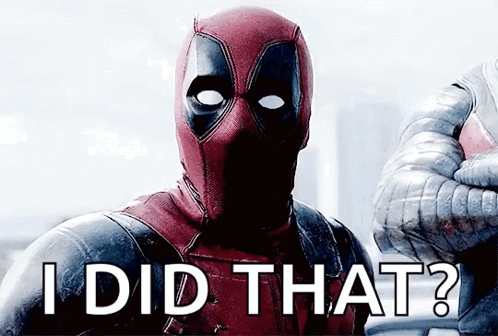 Deadpool Is Wearing A Mask And Giving A Thumbs Up And The Words I Did That . GIF