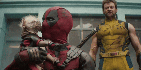 Deadpool Licked By Dog And Dance GIF
