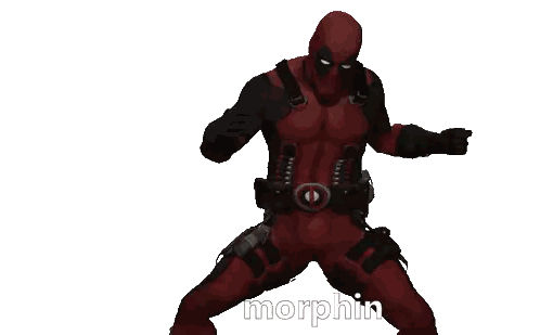 Deadpool Man with Morphin Text