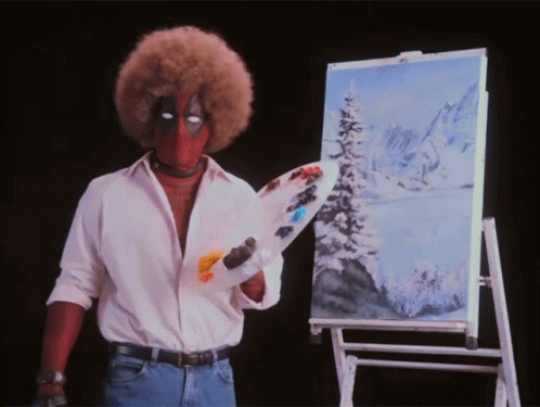Deadpool Painter Sweet Baby Jesus GIF
