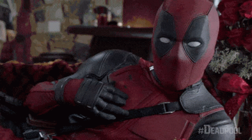 Deadpool Scratching GIF