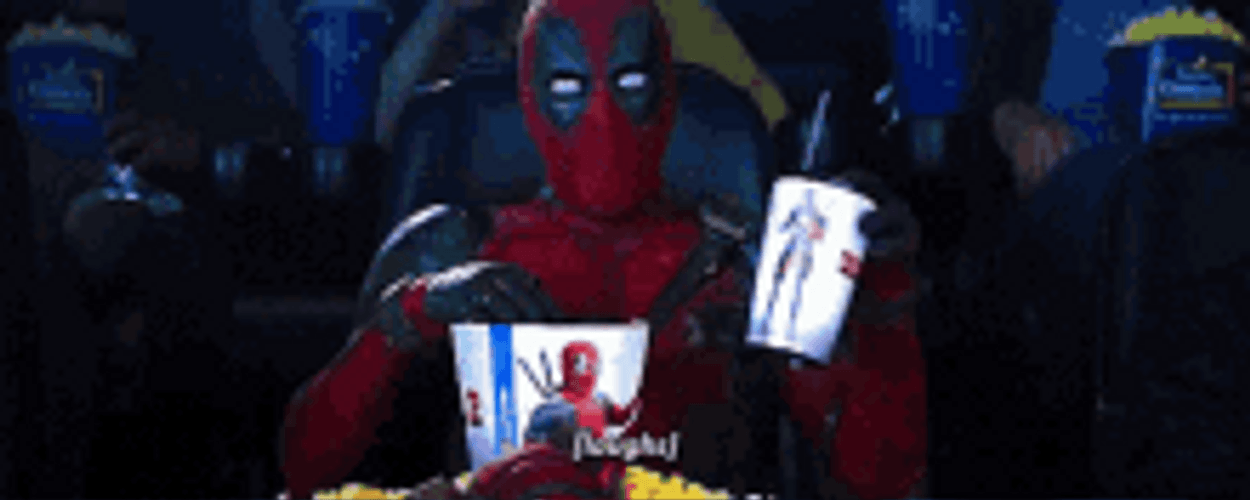 Deadpool Watching Movie In Cinema GIF