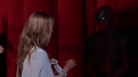 Deadpool Wife Touch Chest And Dance GIF