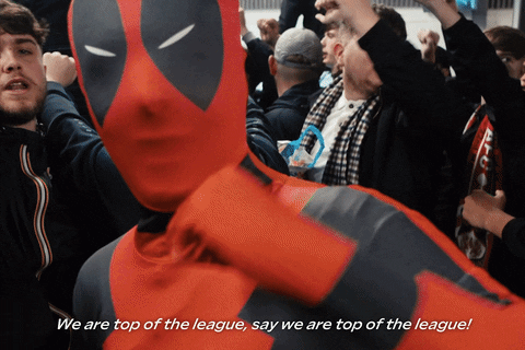 Deadpool With Wrexham Fans GIF
