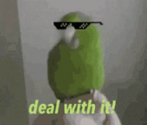 Green Bird Deal With It GIF