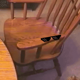 Deal With It Cat Chair Flip GIF
